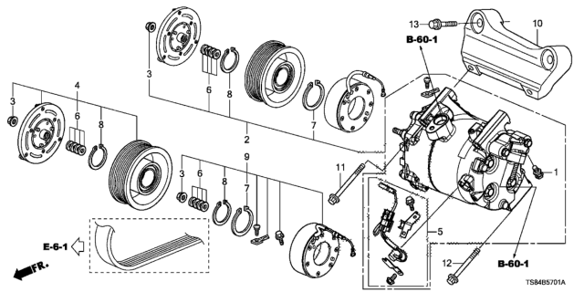 2012 Honda Civic A/C Air Conditioner (Compressor) (2.4L) Diagram