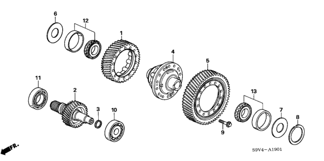 2007 Honda Pilot 5 Door LX (4WD) KA 5AT AT Differential Diagram