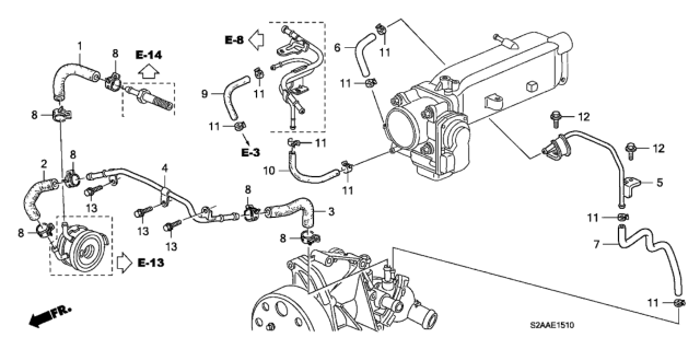 2008 Honda S2000 2 Door CR (WITH AC) KA 6MT Water Hose Diagram