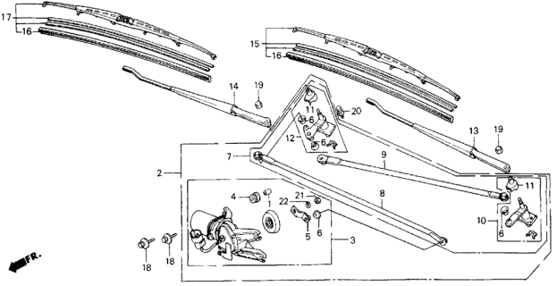 1989 Honda Accord Front Windshield Wiper Diagram