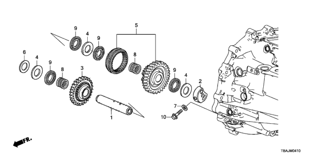 2019 Honda Civic MT Reverse Gear Shaft Diagram