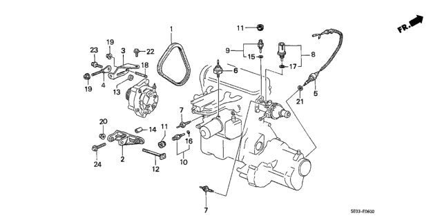 1988 Honda Accord Alternator Bracket Diagram