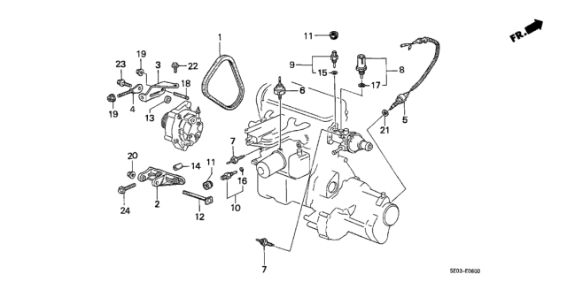 1989 Honda Accord Alternator Bracket Diagram