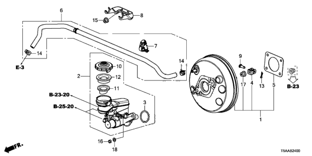 2020 Honda Fit Brake Master Cylinder  - Master Power Diagram