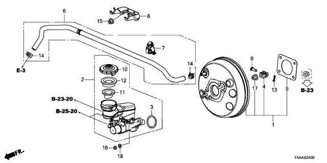 2019 Honda Fit Brake Master Cylinder  - Master Power Diagram