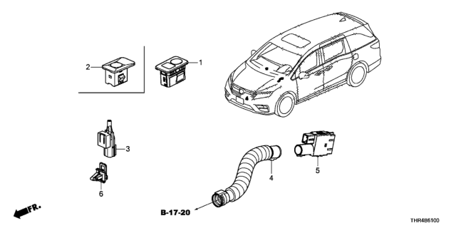 2021 Honda Odyssey Hose B, Aspirator Diagram for 80534-THR-A00