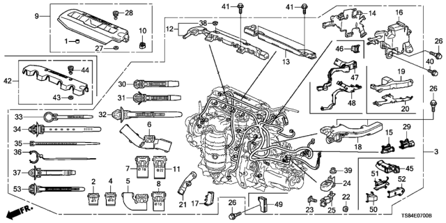 2013 Honda Civic Terminal, Battery (Positive) Diagram for 32418-RNA-A01