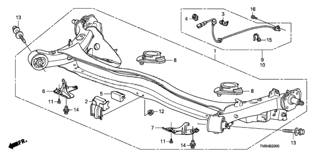 2012 Honda Insight Beam, Rear (Drum 200) Diagram for 42100-TM8-A10