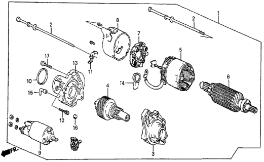 1986 Honda Prelude Starter Motor (Mitsuba) Diagram