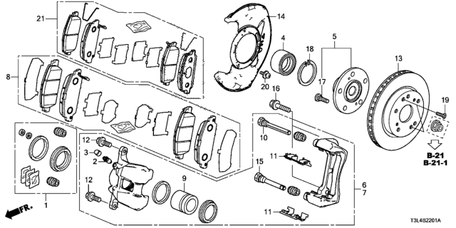 2016 Honda Accord Disk, Front Brake (16 Diagram for 45251-T2F-A51