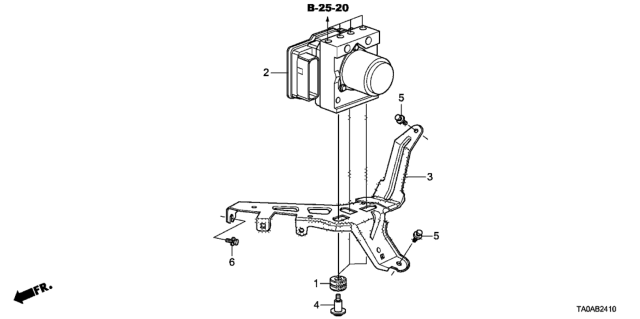 2012 Honda Accord Modulator Assembly, Vsa (Rewritable) Diagram for 57110-TA1-A12