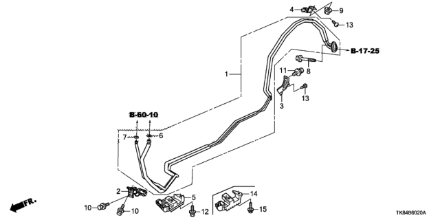 2017 Honda Odyssey A/C Air Conditioner (Rear Hoses/Rear Pipes) Diagram