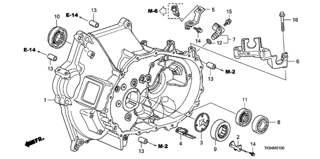 2009 Honda Fit MT Clutch Case Diagram