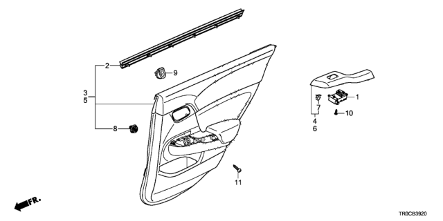 2015 Honda Civic Rear Door Lining Diagram