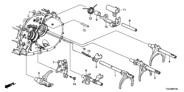 2019 Honda Civic MT Shift Fork - Shift Holder Diagram