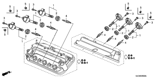 2009 Honda Ridgeline Ignition Coil - Spark Plug Diagram