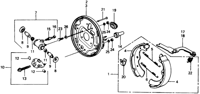 1976 Honda Civic Rear Brake Shoe Diagram