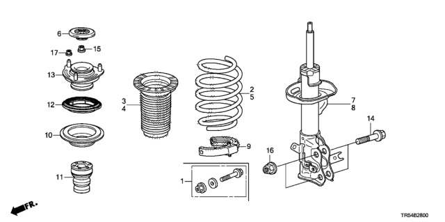 2012 Honda Civic Spring, Right Front Diagram for 51401-TR5-A01