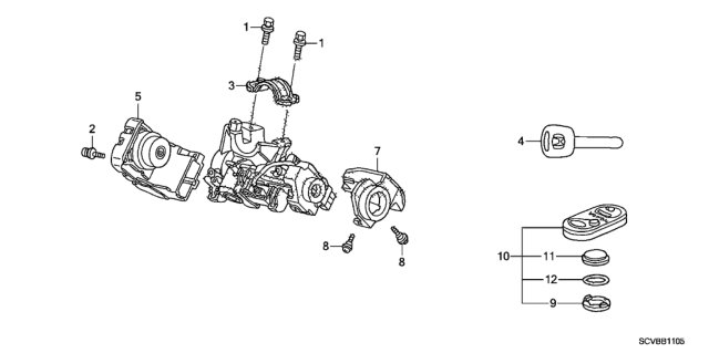 2011 Honda Element Key Cylinder Components Diagram