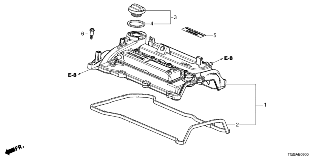 2021 Honda Civic Cylinder Head Cover Diagram