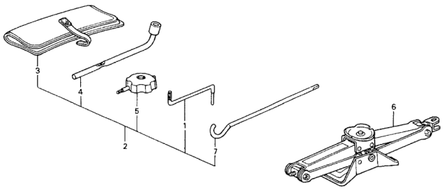 1993 Honda Accord Tools - Jack Diagram