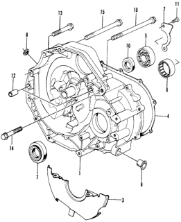 1975 Honda Civic MT Clutch Housing Diagram