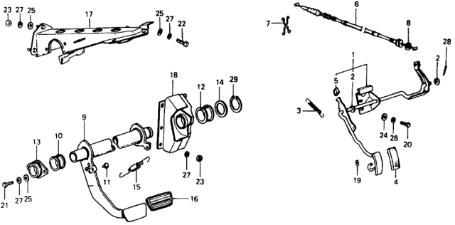 1978 Honda Civic HMT Pedals Diagram