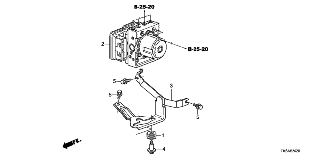 2013 Honda Fit Modulator Assembly, Vsa (C Diagram for 57110-TK6-408