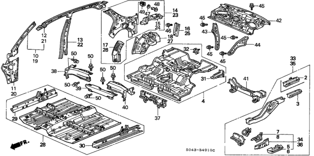 1996 Honda Civic Inner Panel Diagram