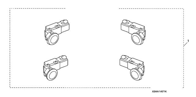 2007 Honda CR-V Back-Up Sensor, Red (Tango Red Pearl) Diagram for 08V67-SWA-170K