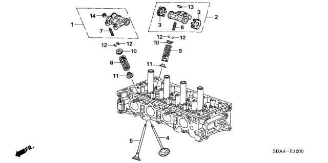 2006 Honda Accord Valve - Rocker Arm (L4) Diagram