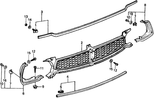 1977 Honda Civic 5 Door ** KL HMT Front Grille Diagram
