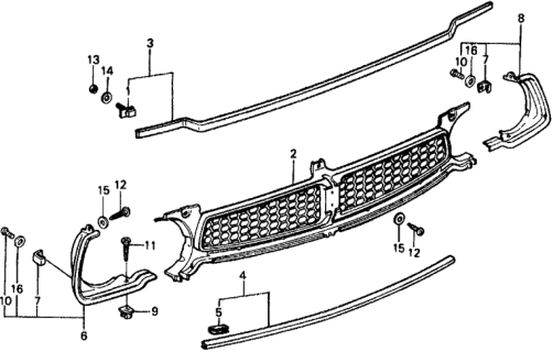 1975 Honda Civic Front Grille Diagram