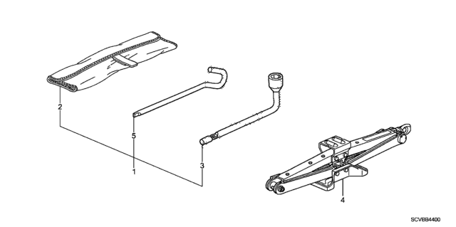 2011 Honda Element Tools - Jack Diagram