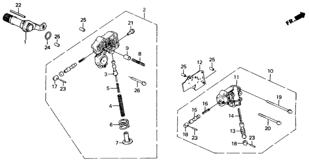 1991 Honda Civic 4 Door LX KA 4AT AT Regulator - Lock-Up Valve Diagram