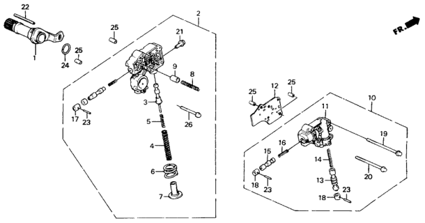 1990 Honda Civic AT Regulator - Lock-Up Valve Diagram