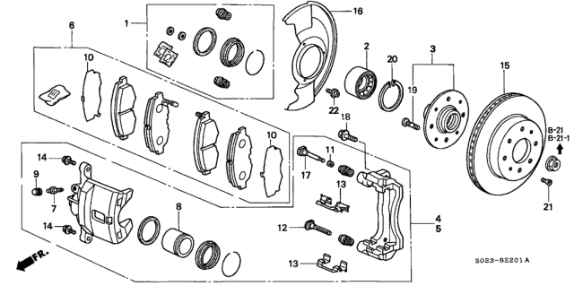 2000 Honda Civic Front Brake Diagram