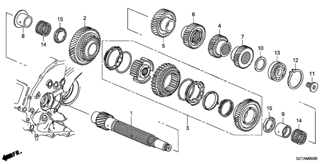 2015 Honda CR-Z Gear, Countershaft Fourth Diagram for 23481-RPH-B00