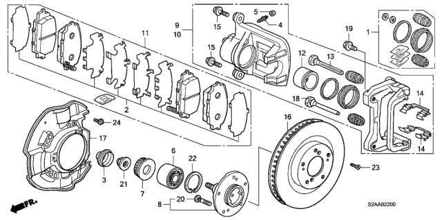 2009 Honda S2000 Front Brake Diagram