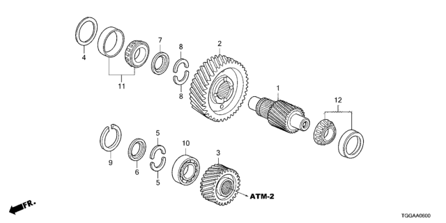 2021 Honda Civic AT Final Drive Shaft Diagram