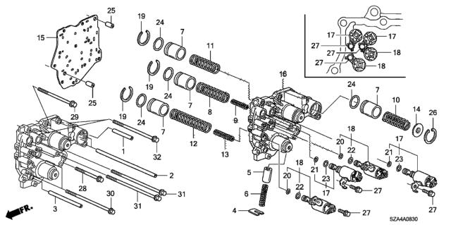 2010 Honda Pilot AT Accumulator Body Diagram