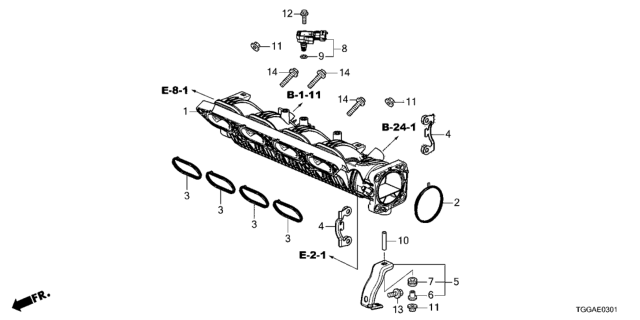 2021 Honda Civic 5 Door TR LE  (LIMITED EDITION) KA 6MT Intake Manifold Diagram