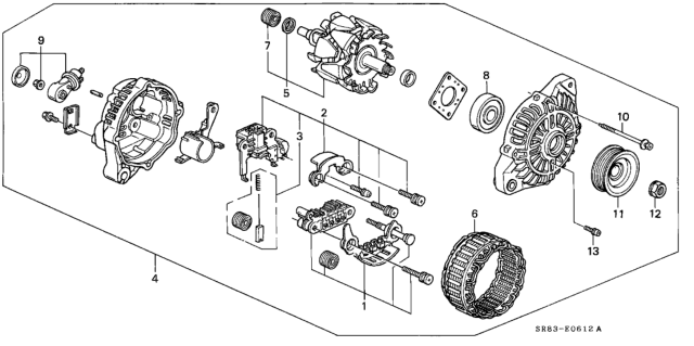1994 Honda Civic Alternator (Mitsubishi) Diagram