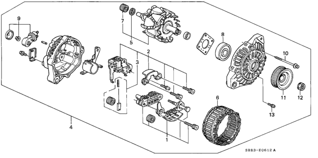 1993 Honda Civic Alternator (Mitsubishi) Diagram 2