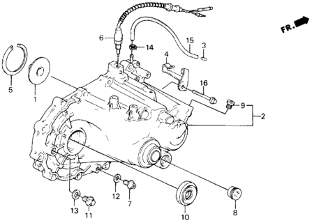 1988 Honda Civic 4 Door LX KA 5MT MT Transmission Housing Diagram