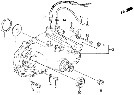 1989 Honda Civic MT Transmission Housing Diagram