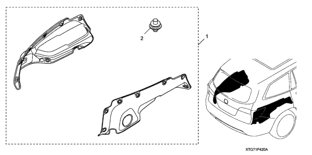 2020 Honda Pilot Cargo Side Panel Protector Diagram