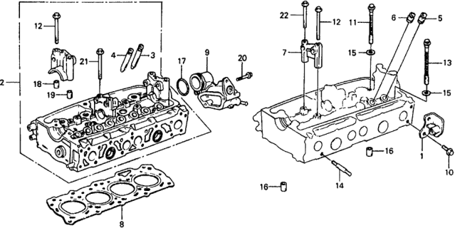 1978 Honda Civic 5 Door ** KH HMT Cylinder Head Diagram