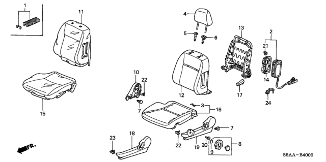 2004 Honda Civic Cover, Left Front Seat-Back Trim (Ivory) Diagram for 81521-S5A-A13ZC