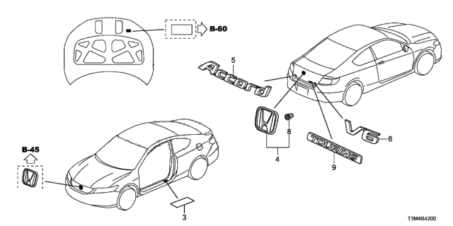 2017 Honda Accord Specification Placard (USA) Diagram for 42762-T3L-A50